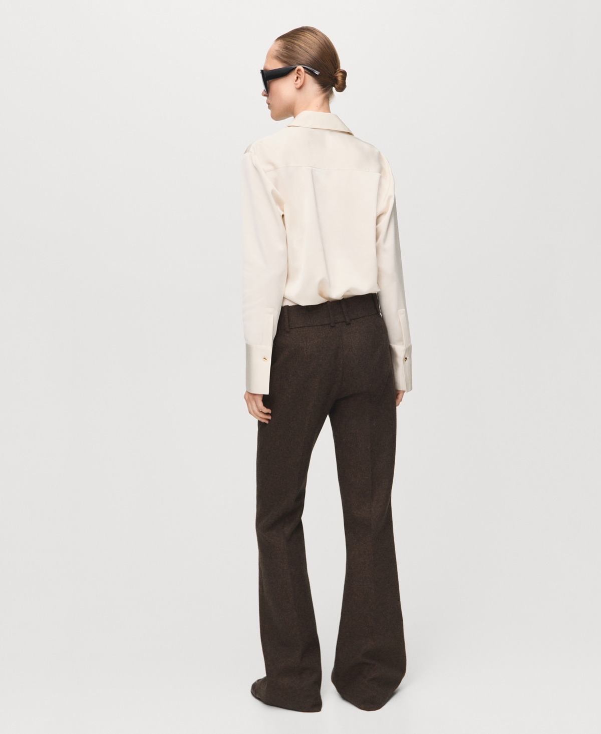 Mango Women's Satin Finish Flowy Shirt