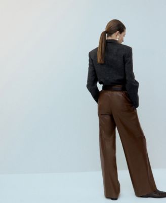 Women's Wide-Leg Faux-Leather Pants