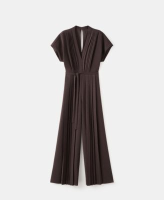 Women's Belt Pleated Jumpsuit