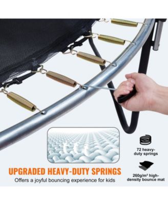  Trampoline, 12 ft, 400-Lb Capacity, Enclosure Net, Ladder & Curved Poles, Jumping Mat & Spring Pad, Outdoor