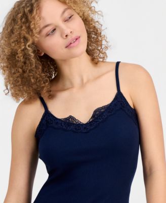 Juniors' Lace Trim Cami
