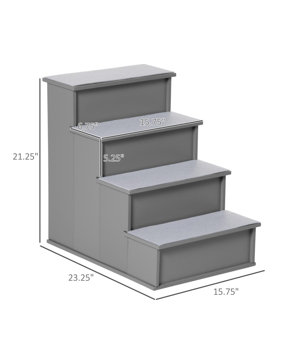 Aostirmotor Small Dog Steps Pet Stairs for Bed and Sofa in Grey