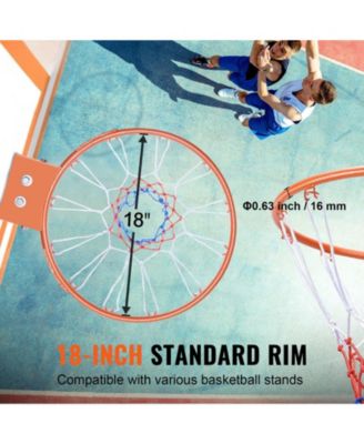 Basketball Rim Replacement, 18", Wall/Door Mount, Heavy-Duty Flex Rim w/ Net, Indoor/Outdoor