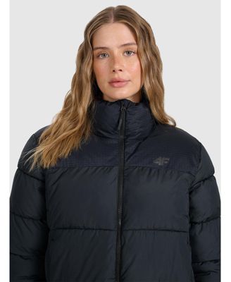 Women's padded jacket with synthetic filling - black