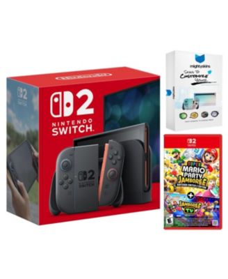 Switch 2 Video Game Console with Super Mario Party Jamboree and MightySkins Code Bundle