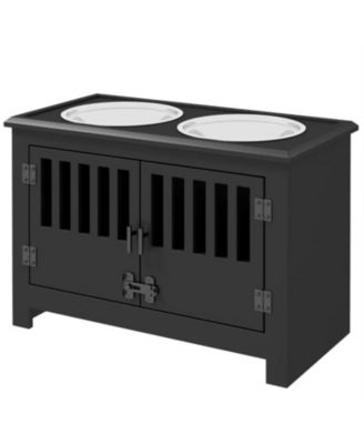 23.5 in. Wide Dog Bowls with Food Storage Cabinet