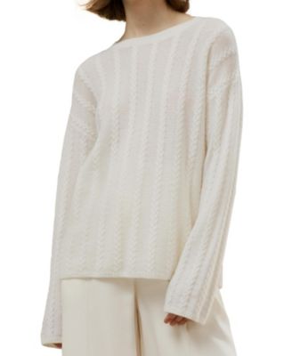 Women's Semi-Sheer Cable-knit Cashmere Sweater