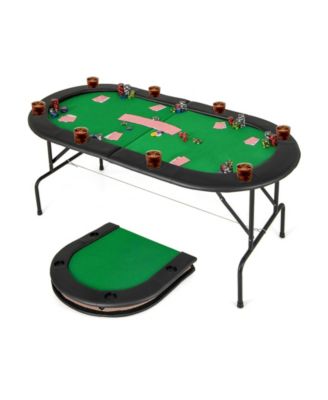 8 Players Texas Holdem Foldable Poker Table