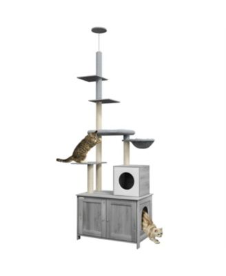 Cat Tree with Litter Box Enclosure