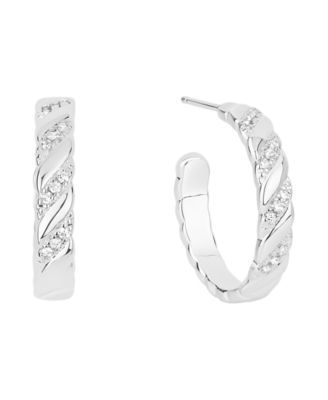 Cubic Zirconia C Hoop Earrings