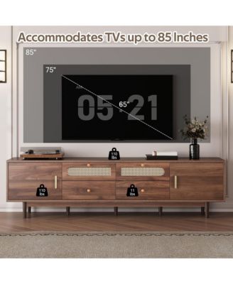 76-Inch Modern TV Stand with Drawers for Living Room or Bedroom, Fits TVs Up to 85 Inches