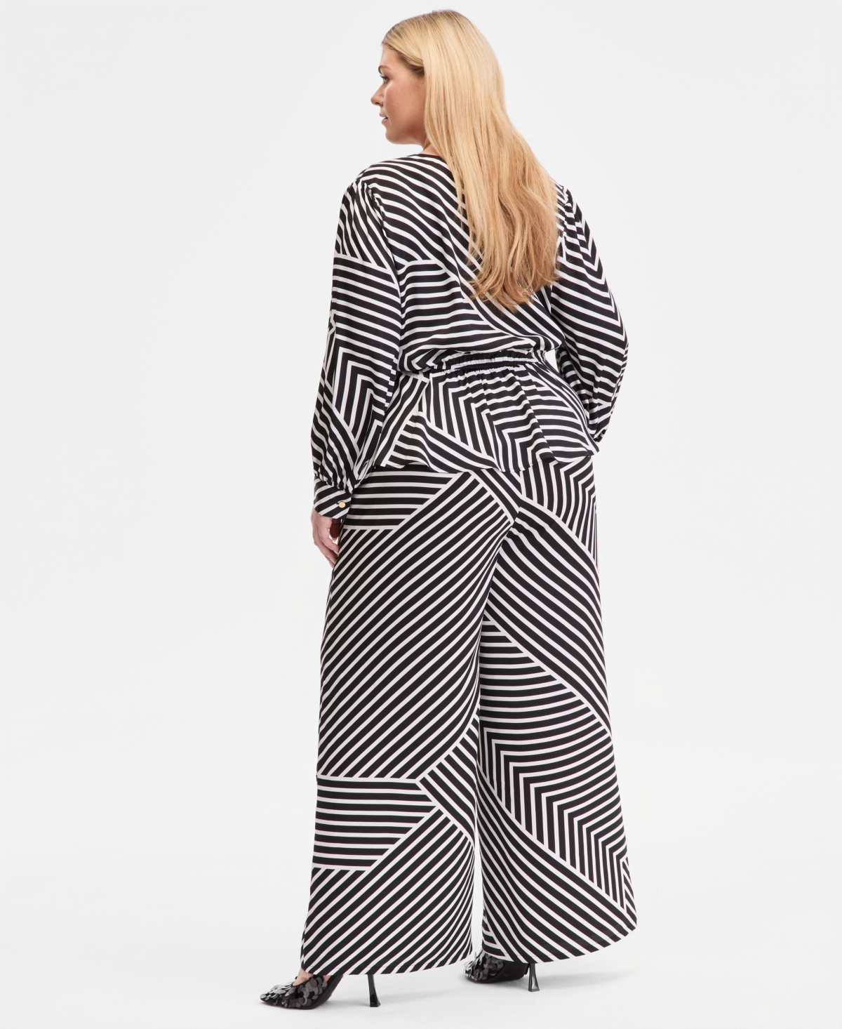 I.n.c. International Concepts Plus Printed Wide-Leg Pull-On Pants, Macy's Exclusive