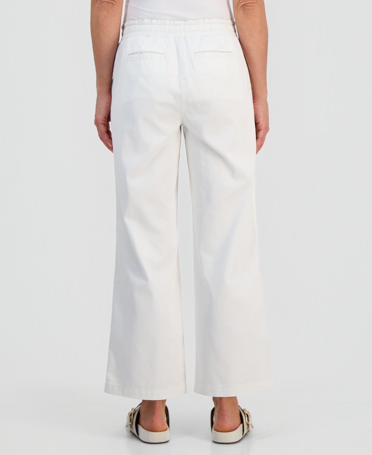 Style & Co Petite Twill-Tape Wide-Leg Pull-On Pants, Macy's Exclusive