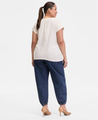 Plus Size High Rise Barrel Jeans