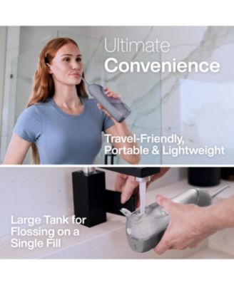 Icon Electric Water Flosser - 150ml Tank, Cordless Rechargeable, Waterproof, Portable Oral Irrigator (Silver)