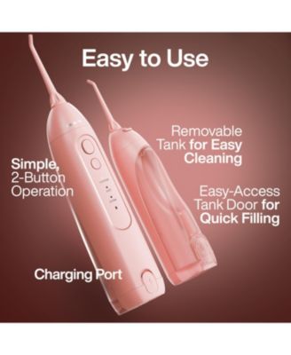 Icon Electric Water Flosser - 150ml Tank, Cordless Rechargeable, Waterproof, Portable Oral Irrigator (Pink)