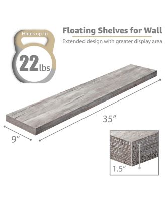 3-Pack 35-Inch Floating Wall Shelves