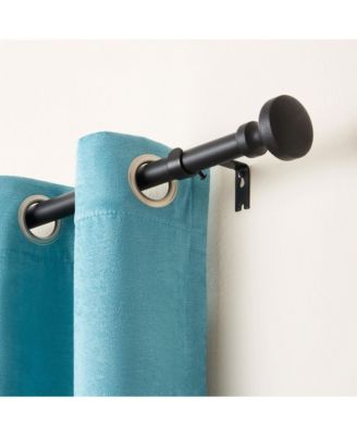 TOWN & COUNTRY Modern Rounded Cap Adjustable Curtain Rod and Finial Set