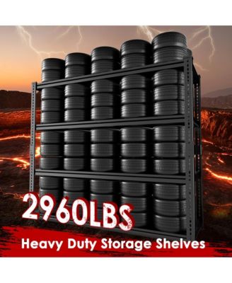 4-Tier 48 in W x 72 in H x 18 in D Adjustable Solid Plate Heavy Duty Metal Shelving Unit