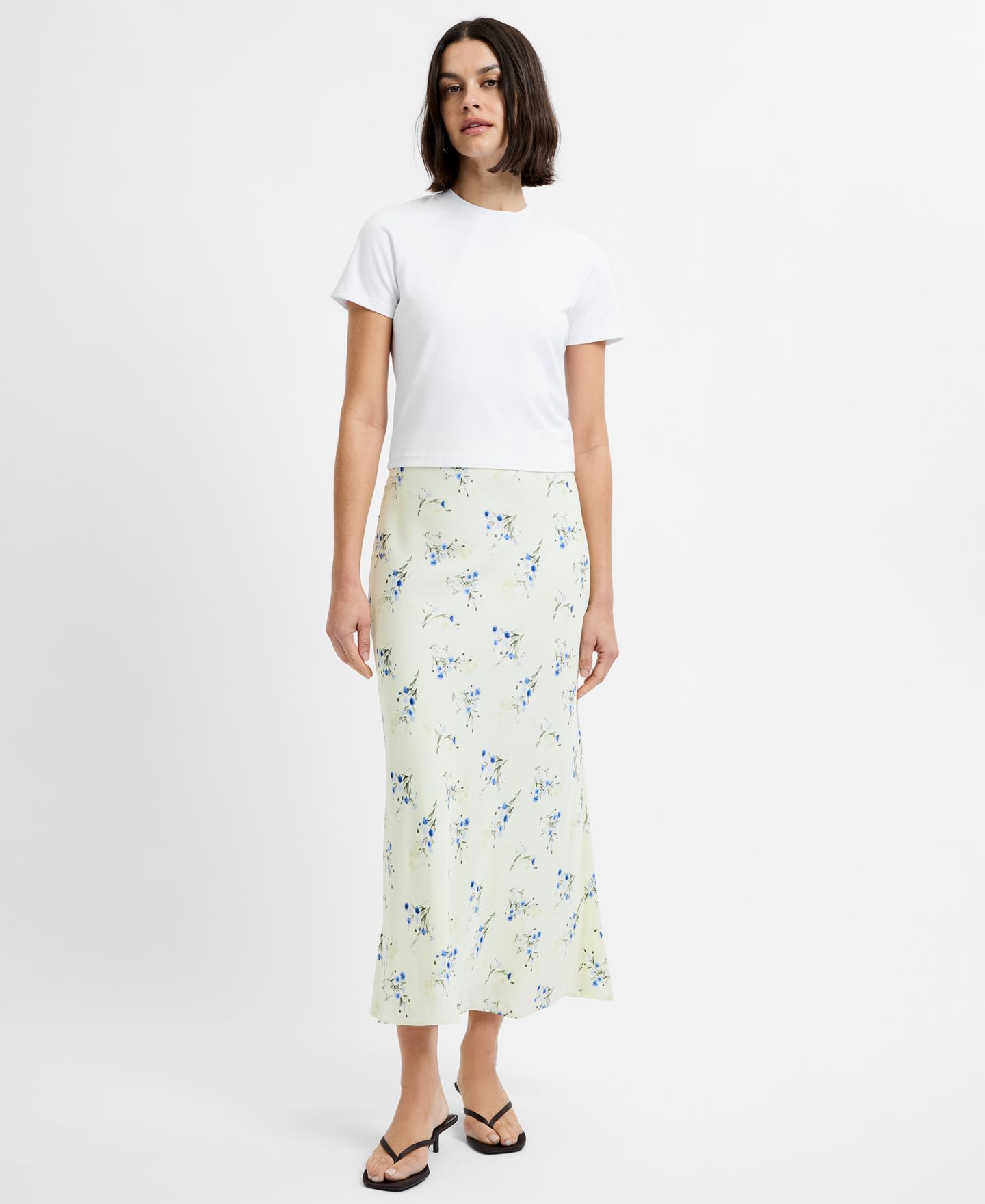 Женская юбка French Connection Elyria Oona Yellow Floral Shift Midi, цвет: Розовый разноцветный — фото 1