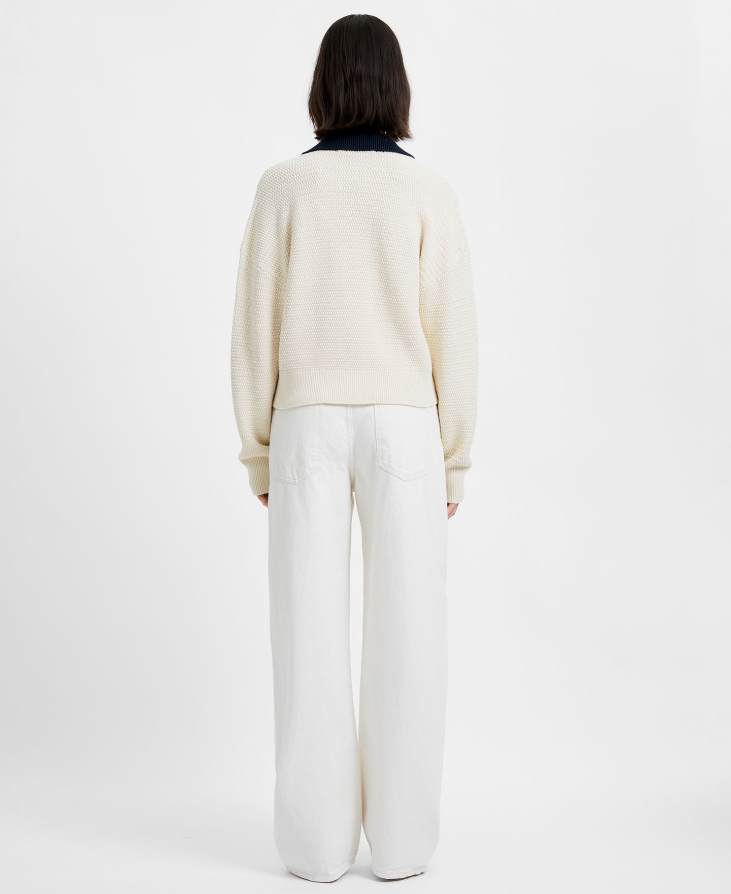 Женский свитер French Connection Mozart Contrast Trim Knit Pull-On, цвет: Экрю морской — фото 5