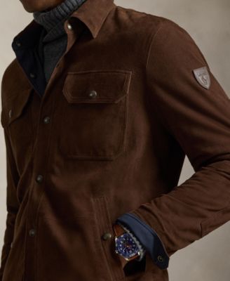 Men's Reversible Suede-Taffeta Shirt Jacket