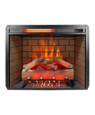 28inch Infrared Electric Fireplace with Removable Trim kit Insert, Touch Panel Home Decor Heater, Smokeless Firebox with Fire Crackling Sound