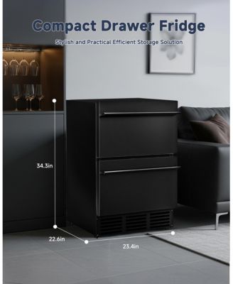 23.4-in W 150-Can Capacity Built-in/Freestanding Beverage Refrigerator in Black