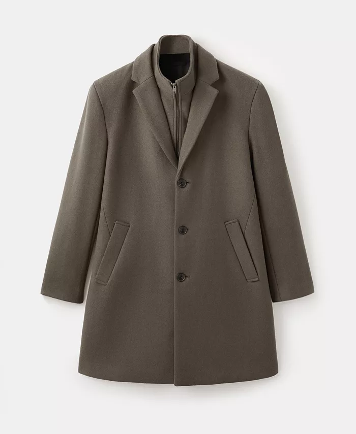 Men's Detachable Inner Collar Wool Coat - thumbnail 6