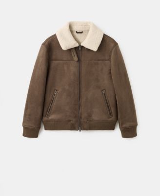 Men's Faux-Leather Fleece Jacket