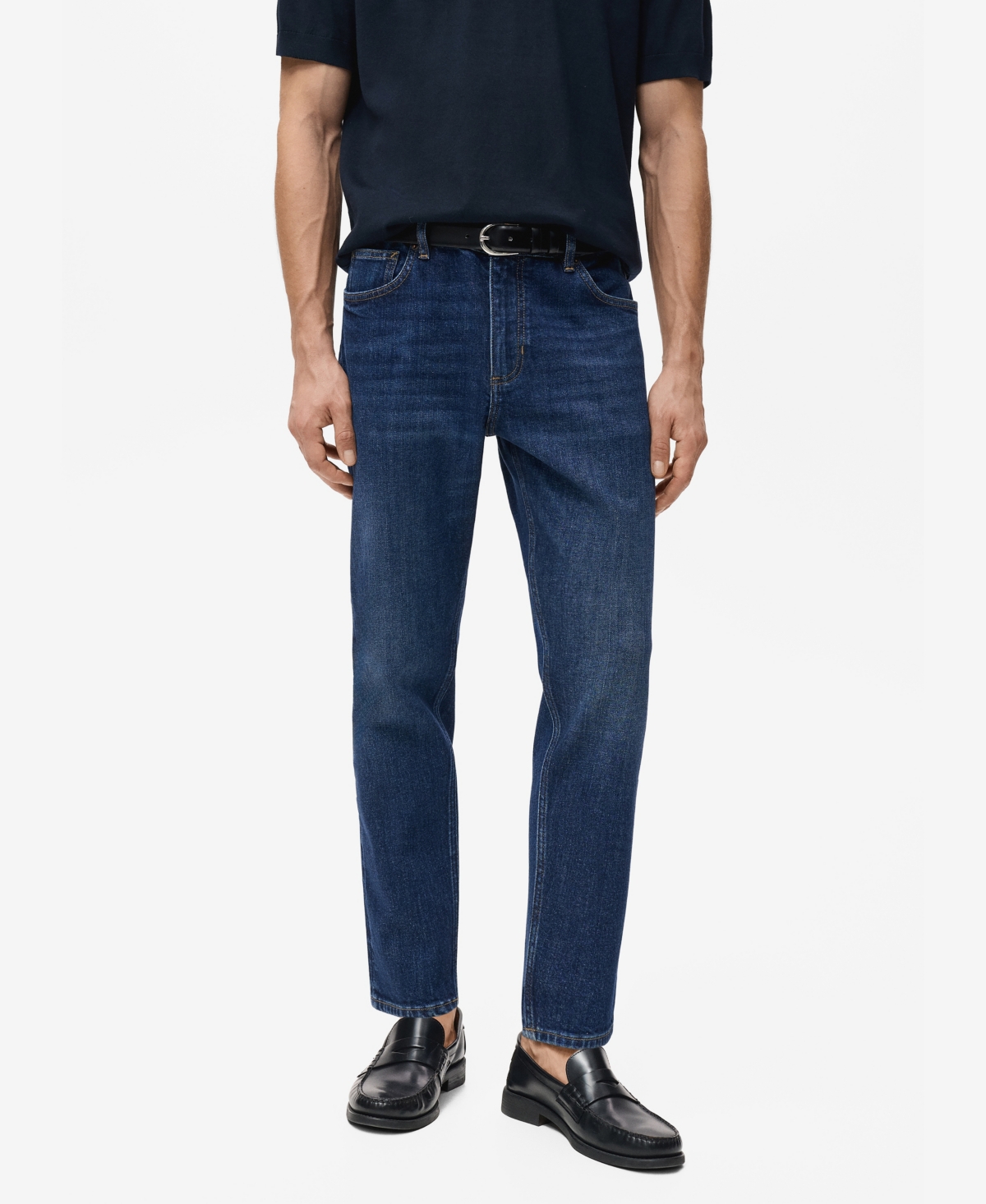 Mango Men's Ben Cropped Tapered-Fit Jeans