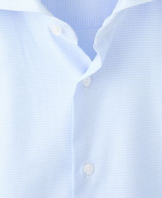 Men's Slim-Fit Micro-Print Twill Dress Shirt