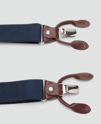Men's Leather Details Adjustable Elastic Suspenders