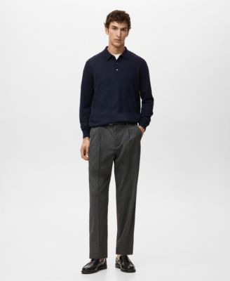 Men's Merino Wool Polo Sweater