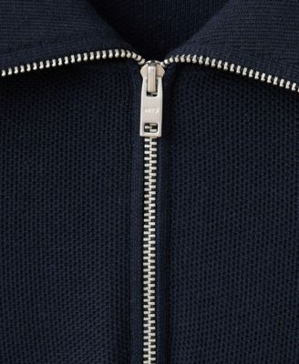 Men's Zipper Collar Microstructure Sweater