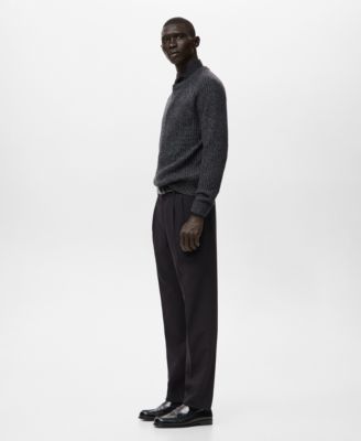 Men's Wool-Blend Rib-Knit Sweater