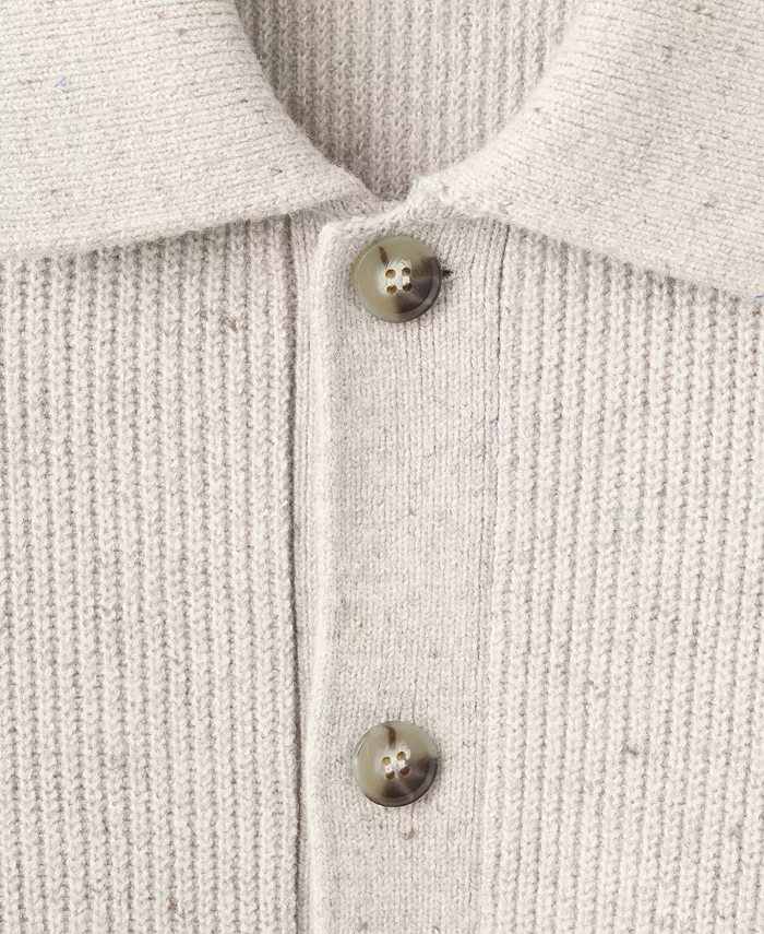 Men's Ribbed Knit Cardigan Sweater - thumbnail 5