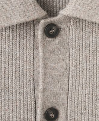 Men's Ribbed Knit Cardigan Sweater