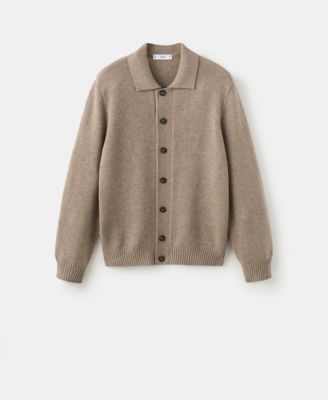 Men's Knitted Wool Blend Cardigan