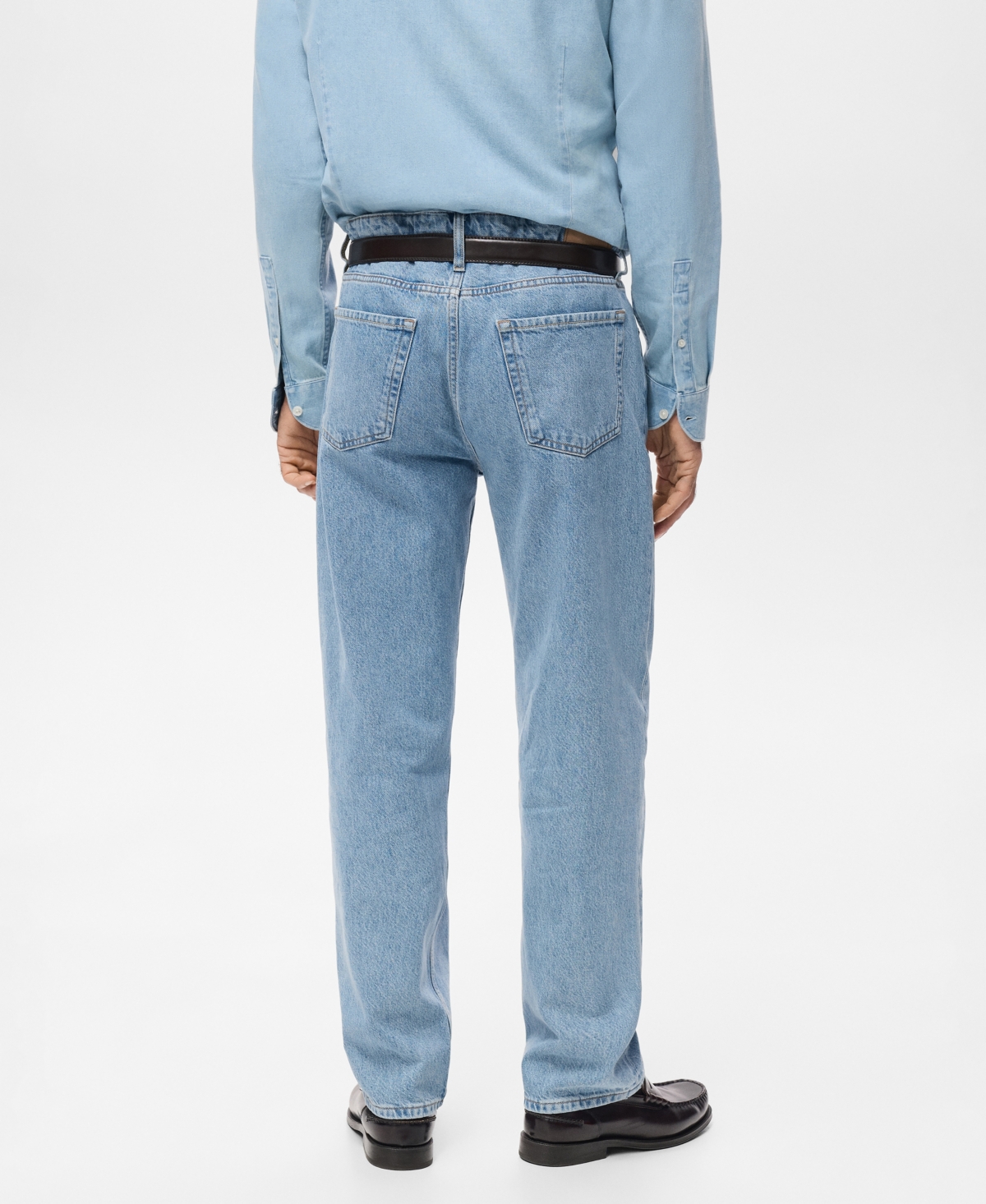 Mango Men's Moby Straight-Fit Light-Wash Jeans