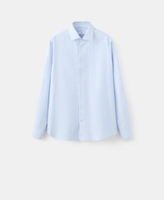 Men's Cotton Slim-Fit Striped Shirt