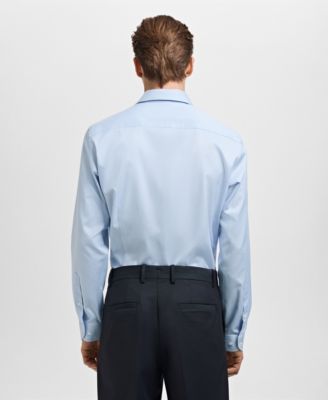 Men's Striped-Print Slim-Fit Dress Shirt