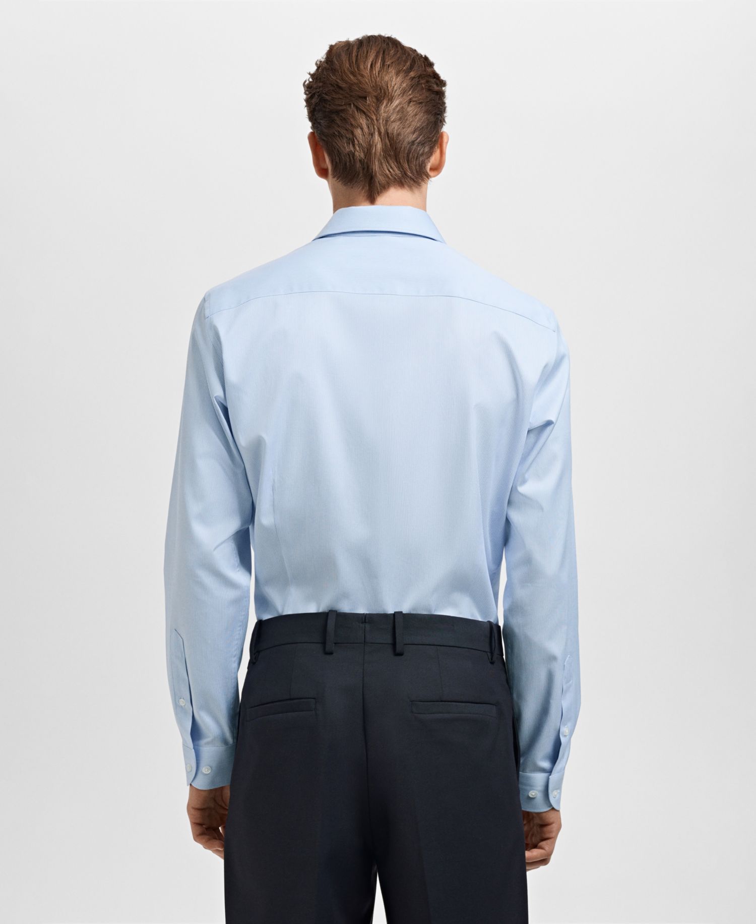 Men's Striped-Print Slim-Fit Dress Shirt