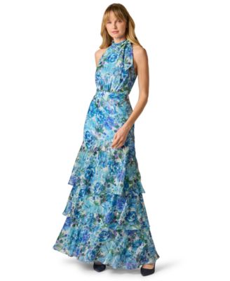 Women's Glazed Halter Neck Ball Gown