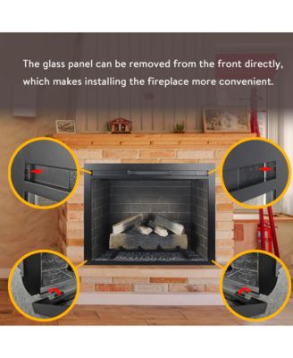 33 inch Infrared Electric Fireplace Insert, Touch Panel Home Decor Heater,Smokeless Firebox .With fixed Trim Kit .With Crackling Sound