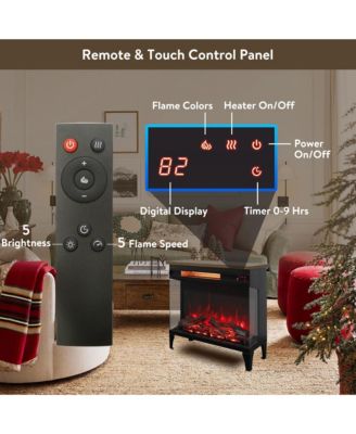 24 inch three sided glass electric fireplace with feet