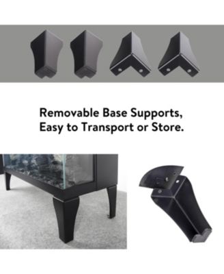 24 inch three sided glass electric fireplace with feet