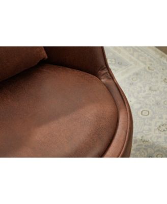 Swivel Faux Leather Barrel Chair, Single Accent Chair for Home/Office
