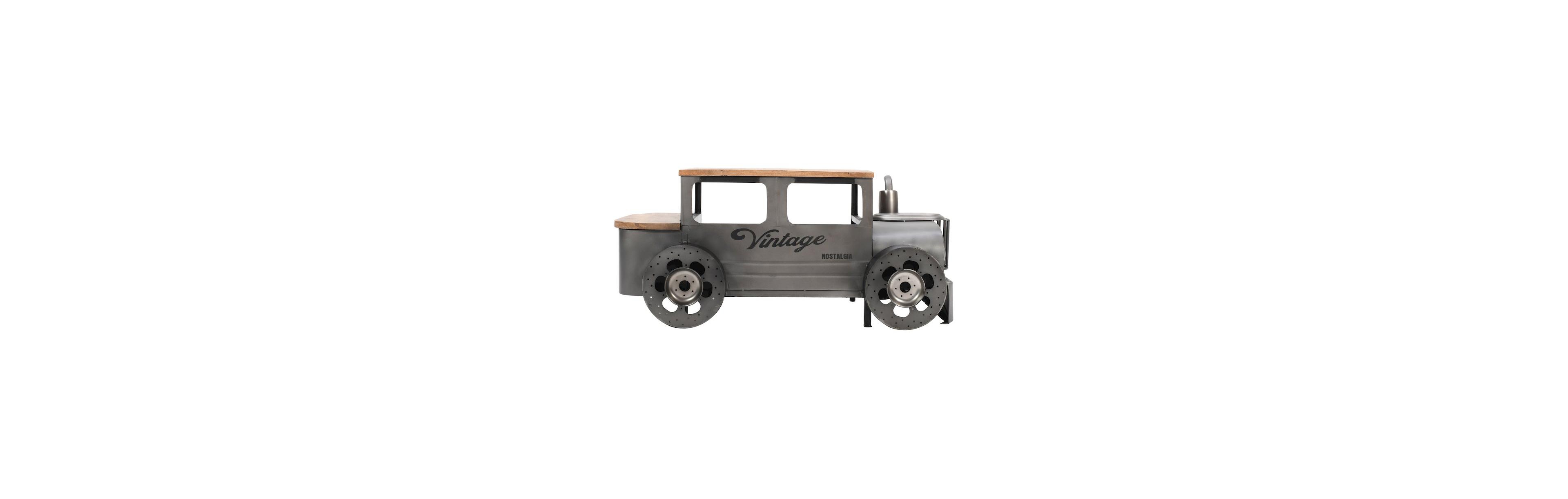 Jofran Roadie 41" Vintage Truck Solid Wood and Metal Unique Coffee Table with Storage