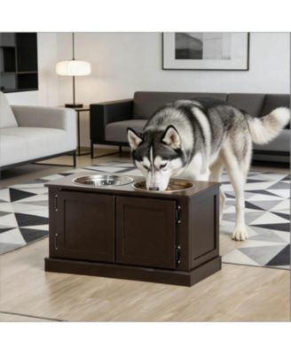 Dog Bowls Elevated Feeding Station in Brown